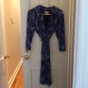 Blue print wrap dress